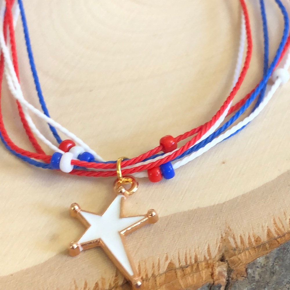 Patriotic Multicolor/Layers Handmade Bracelet - Picture 6 of 15